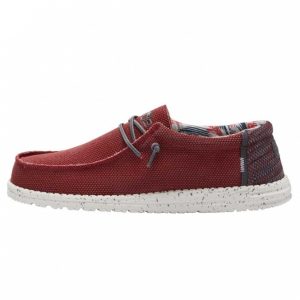 mocassin sneakers hey dude wally sox rouge