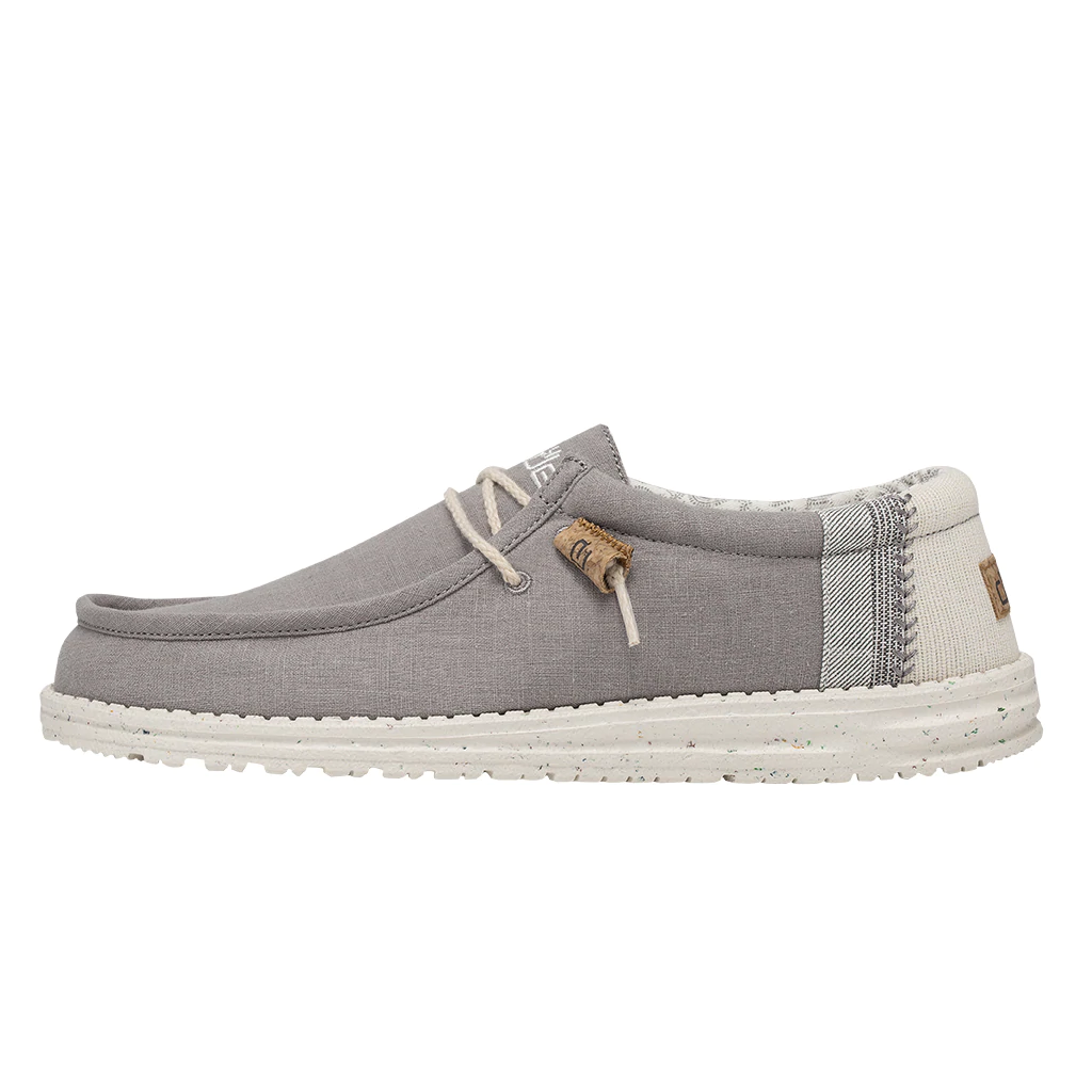 mocassin sneakers hey dude wally linen natural grey gris