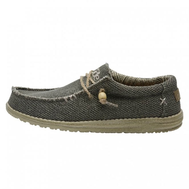 mocassin sneakers hey dude wally natural army vert